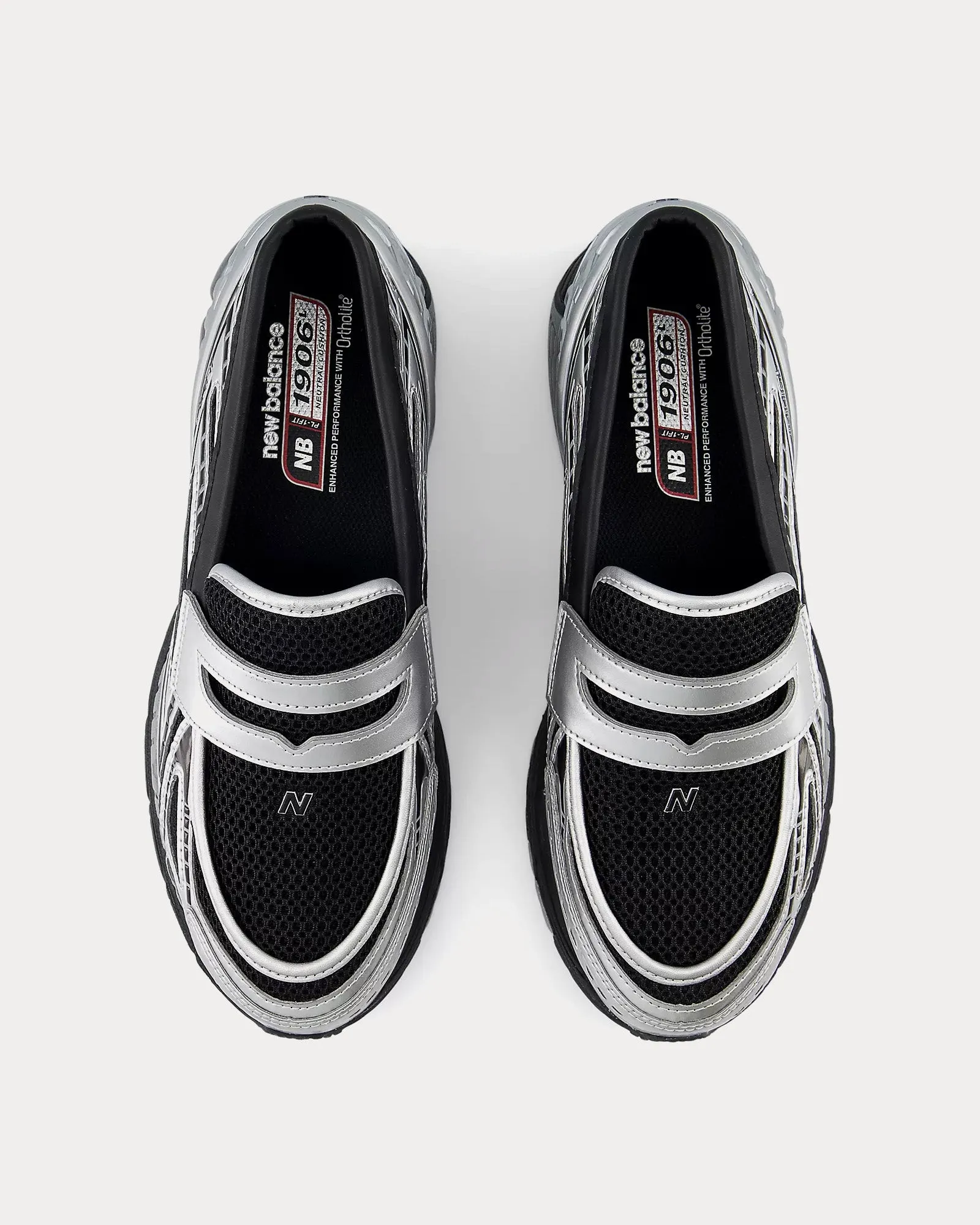 1906L Silver Metallic / Black Loafers