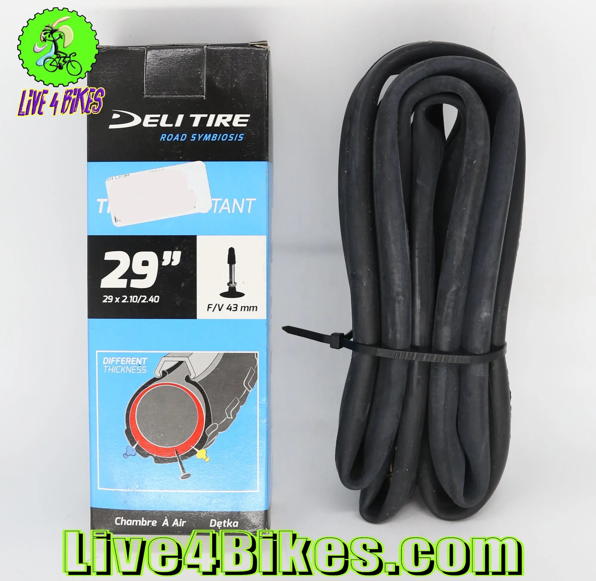 29in tube 29X2.10-2.40 Thorn Resistant Heavy Duty Inner Tube Presta Valve FV 43mm Live4Bikes