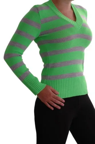Alicia Multi Stripe V Neck Jumper