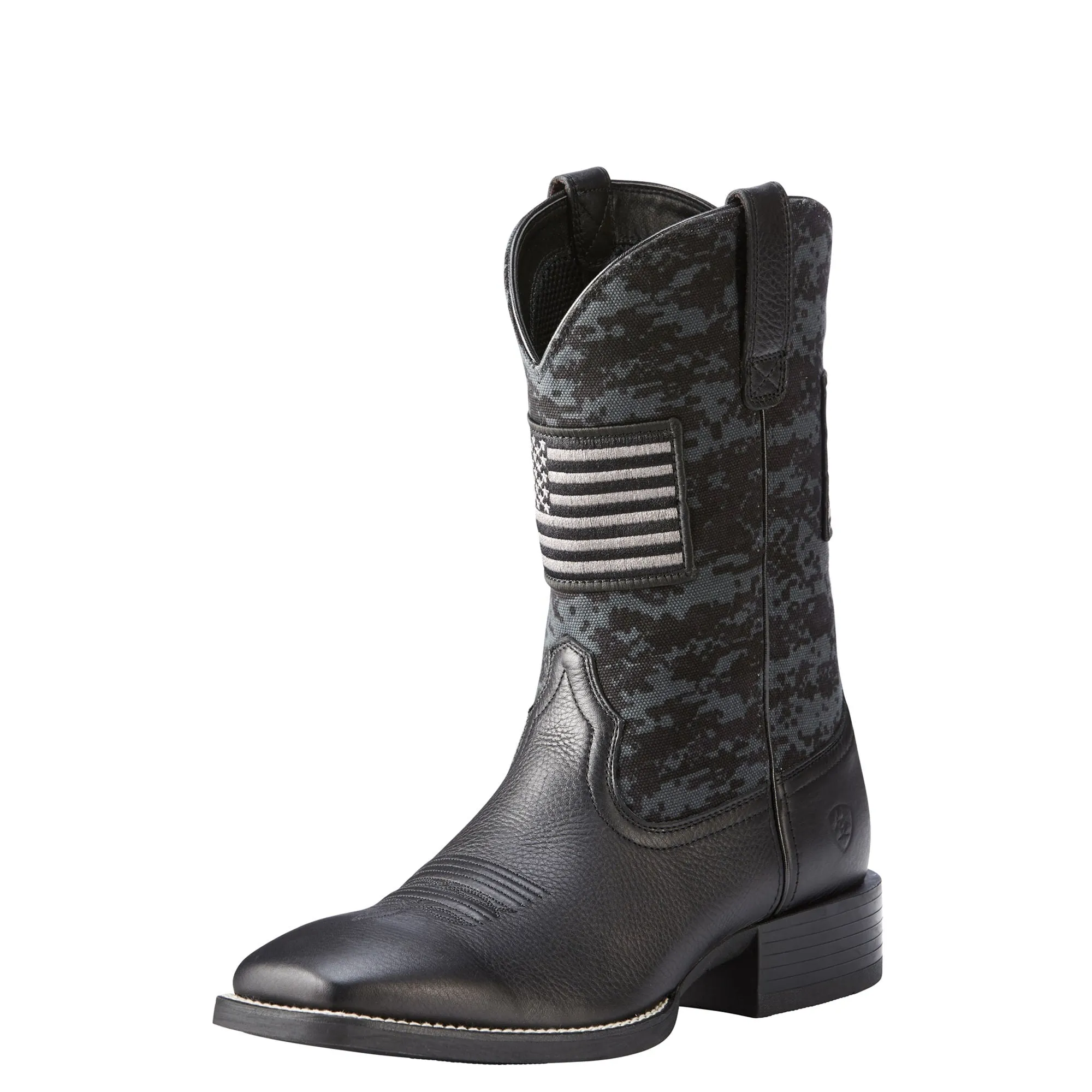 Ariat Mens Sport Patriot Western Boot Black Deertan