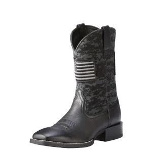 Ariat Mens Sport Patriot Western Boot Black Deertan