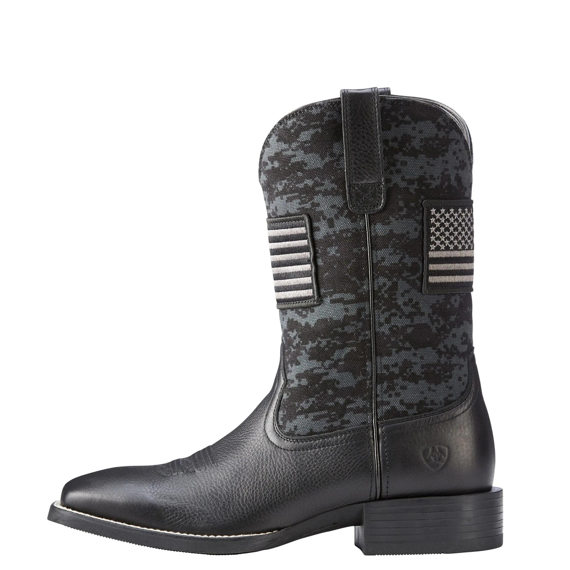 Ariat Mens Sport Patriot Western Boot Black Deertan