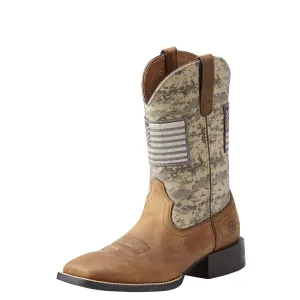 Ariat Mens Sport Patriot Western Boot Distressed Brown