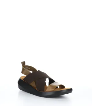 BAJI848FLY CAMEL Wedge Sandals|BAJI848FLY Chaussures �� Bout Rond in Beige