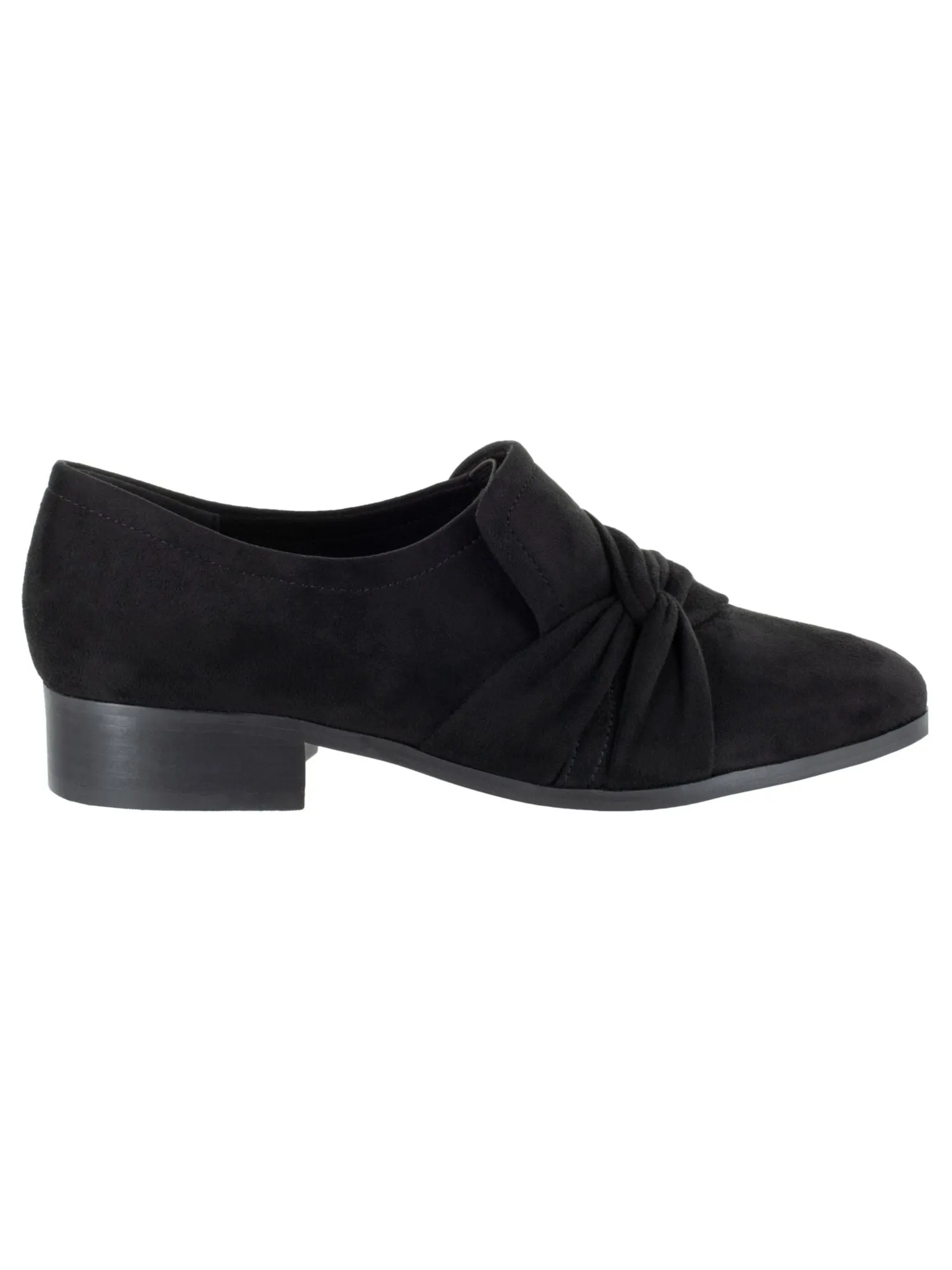 BELLA VITA Womens Black Twisted Detail Padded Comfort Billie Ii Almond Toe Block Heel Slip On Loafers Shoes W