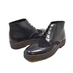 British Walkers Wingtips Limited Edition Men's Black Leather & Suede Ankle Boots