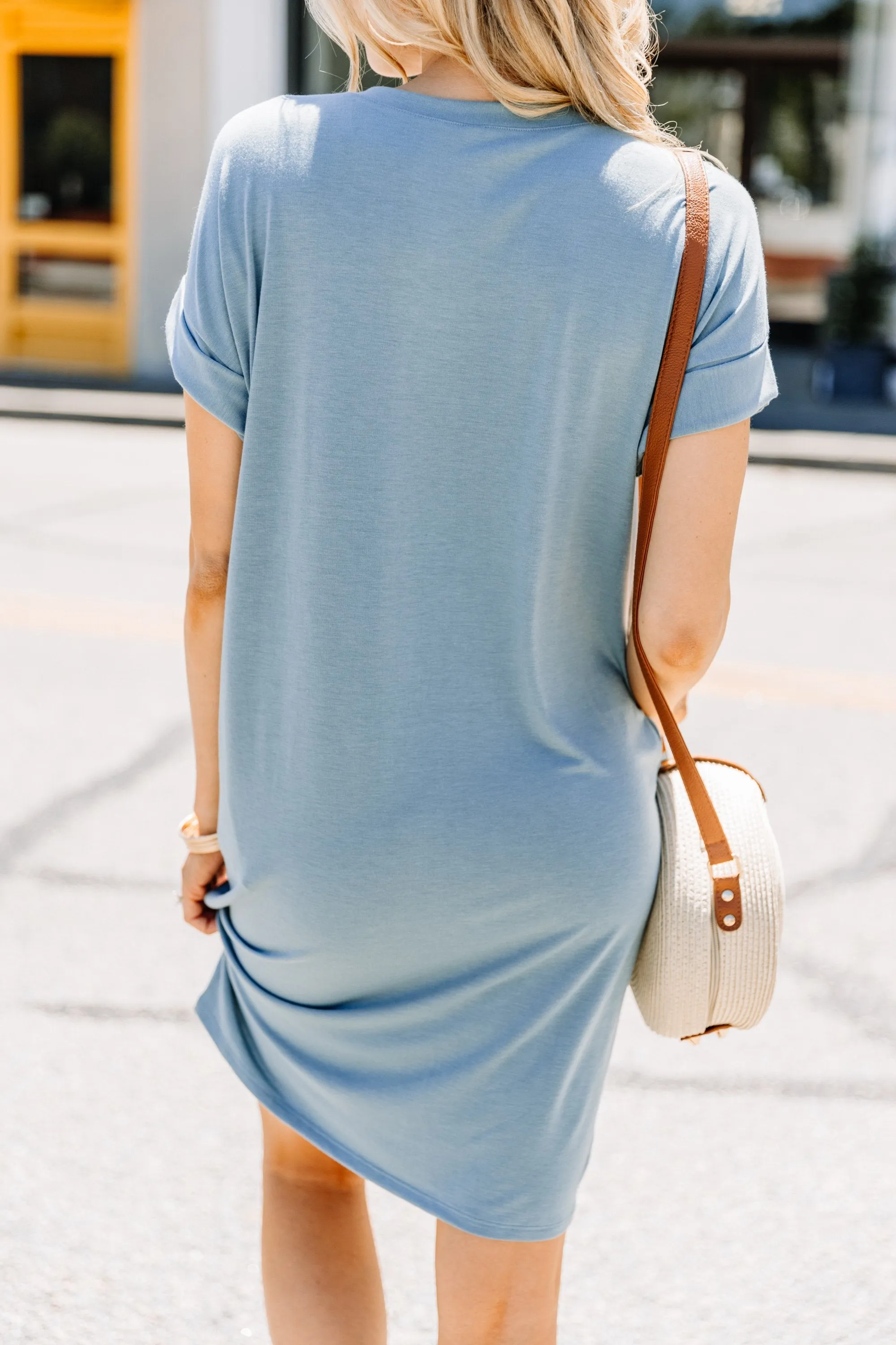 Catch My Drift Blue Gray T-shirt Dress
