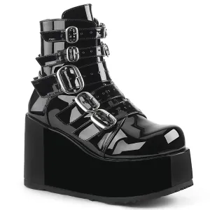 DemoniaCult Concord 57 Womens Platform Ankle Length Boots with Buckles