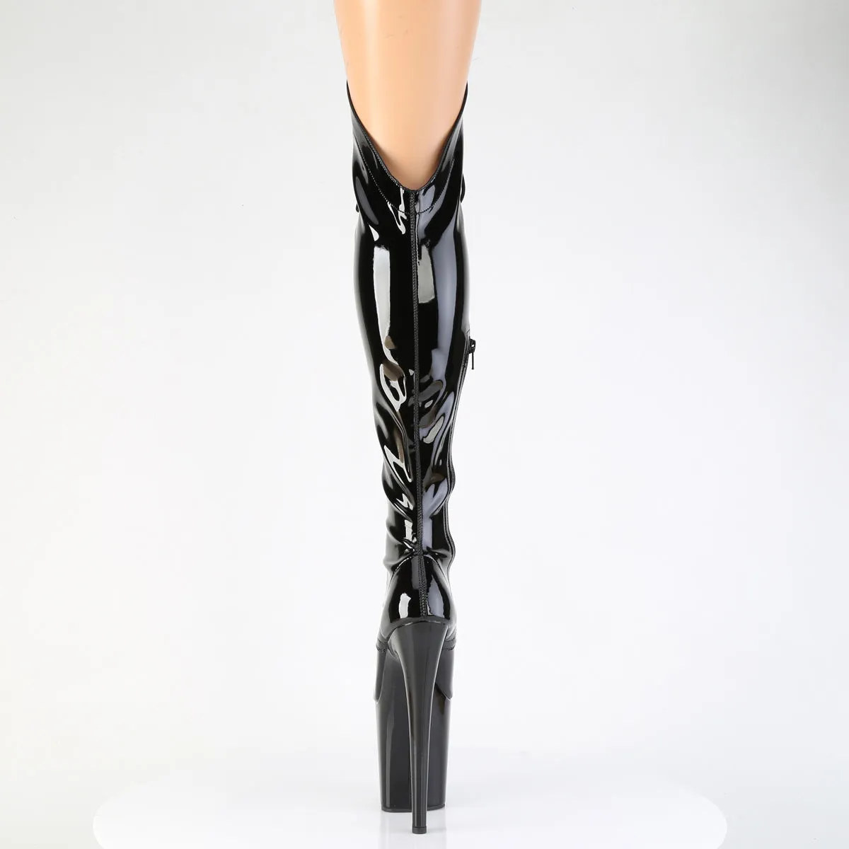 FLAMINGO-3014 Black Thigh High Platform Boots