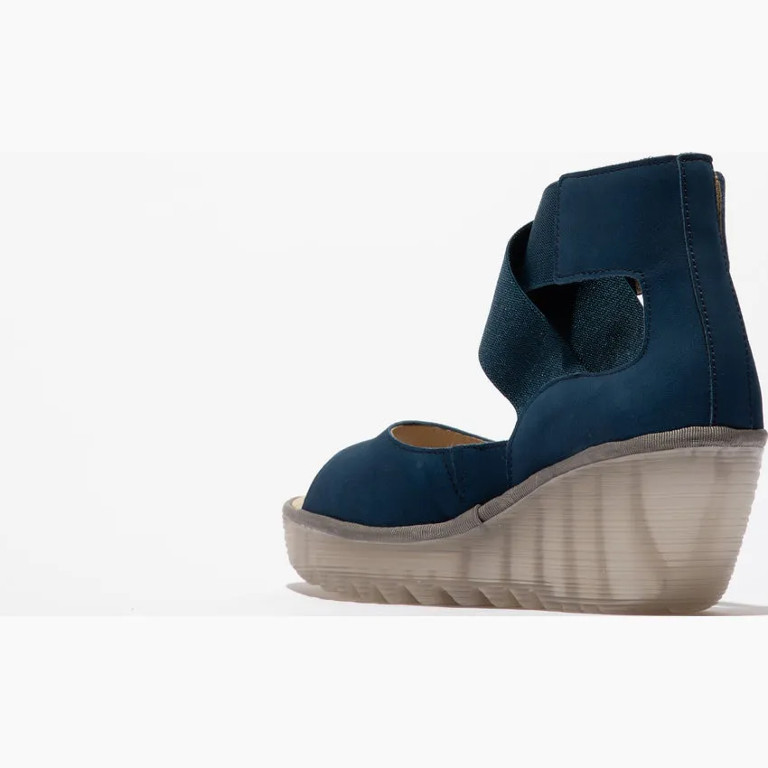 Fly London Women's YEFI473FLY Leather Strap Sandals Blue