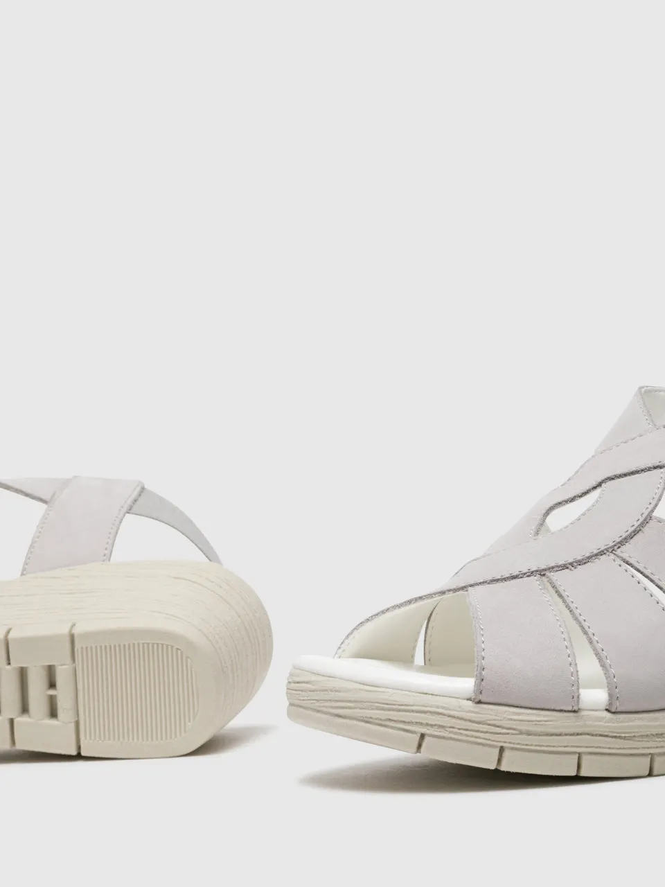 Gray Wedge Sandals