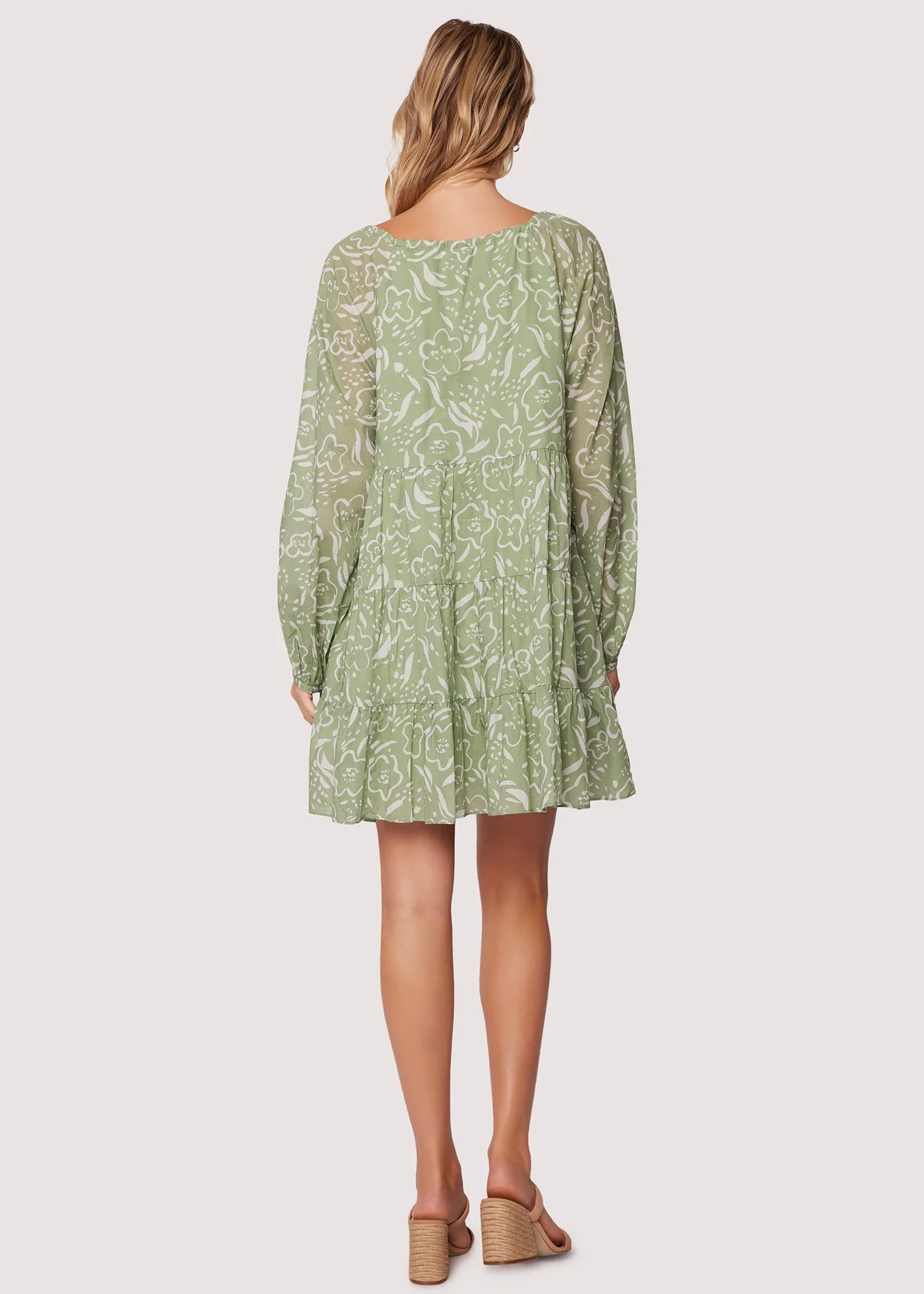 Green Saguaro Blooms Mini Dress