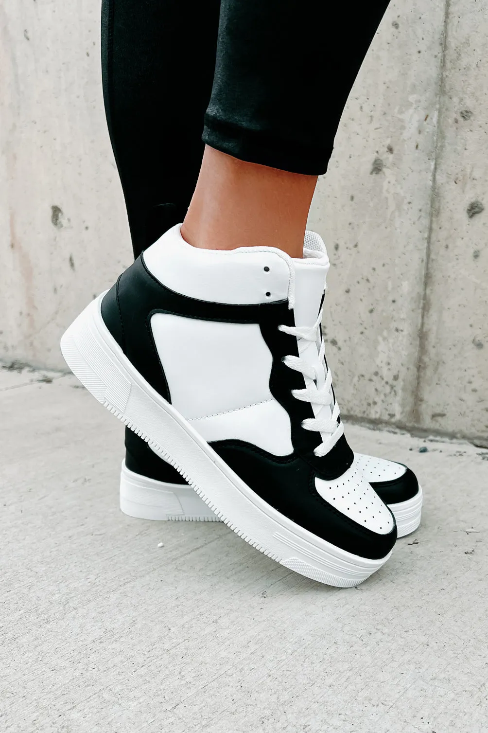 Here To Hoop High-Top Sneakers (Black/White)