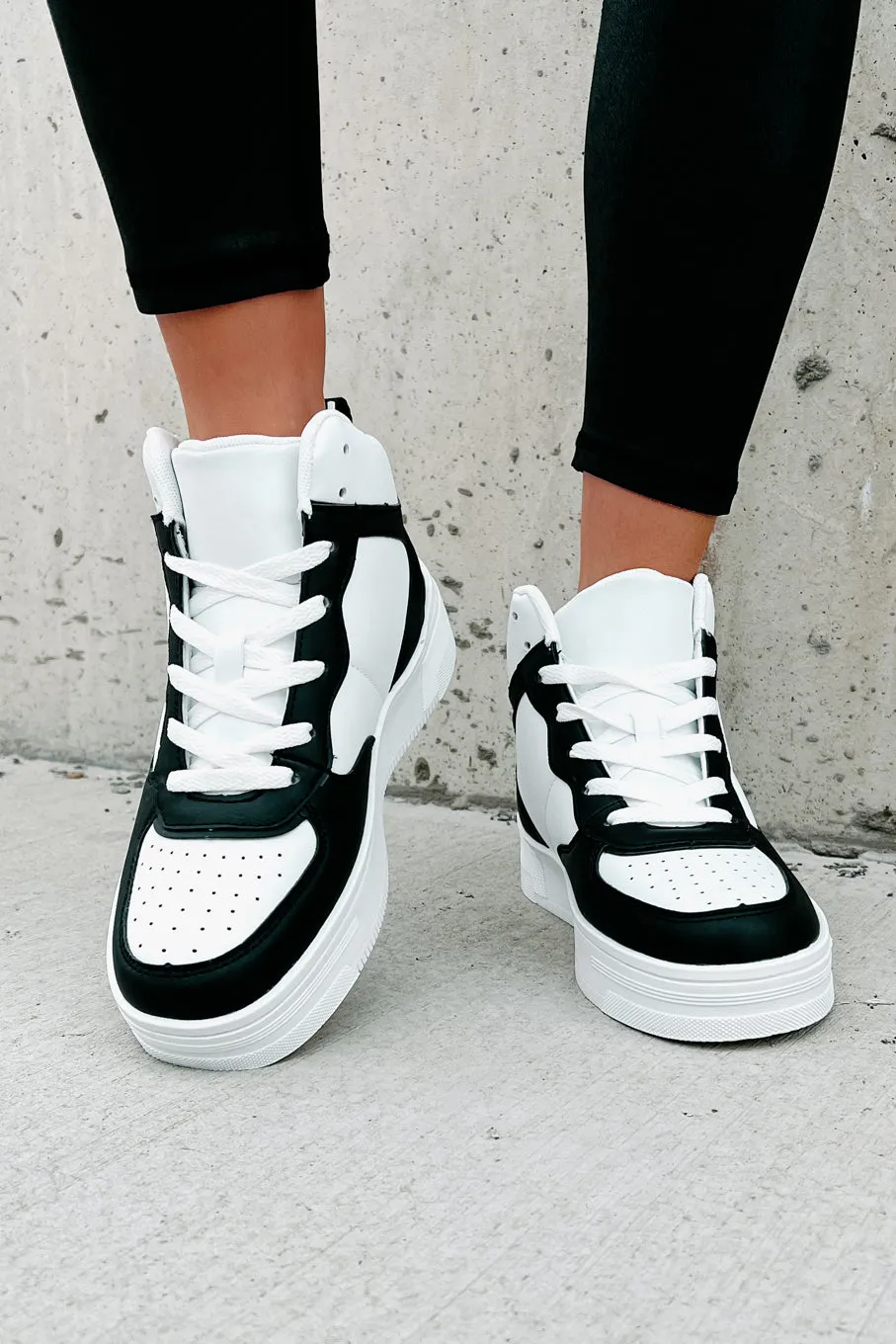 Here To Hoop High-Top Sneakers (Black/White)