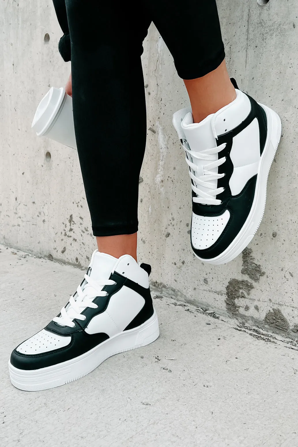 Here To Hoop High-Top Sneakers (Black/White)
