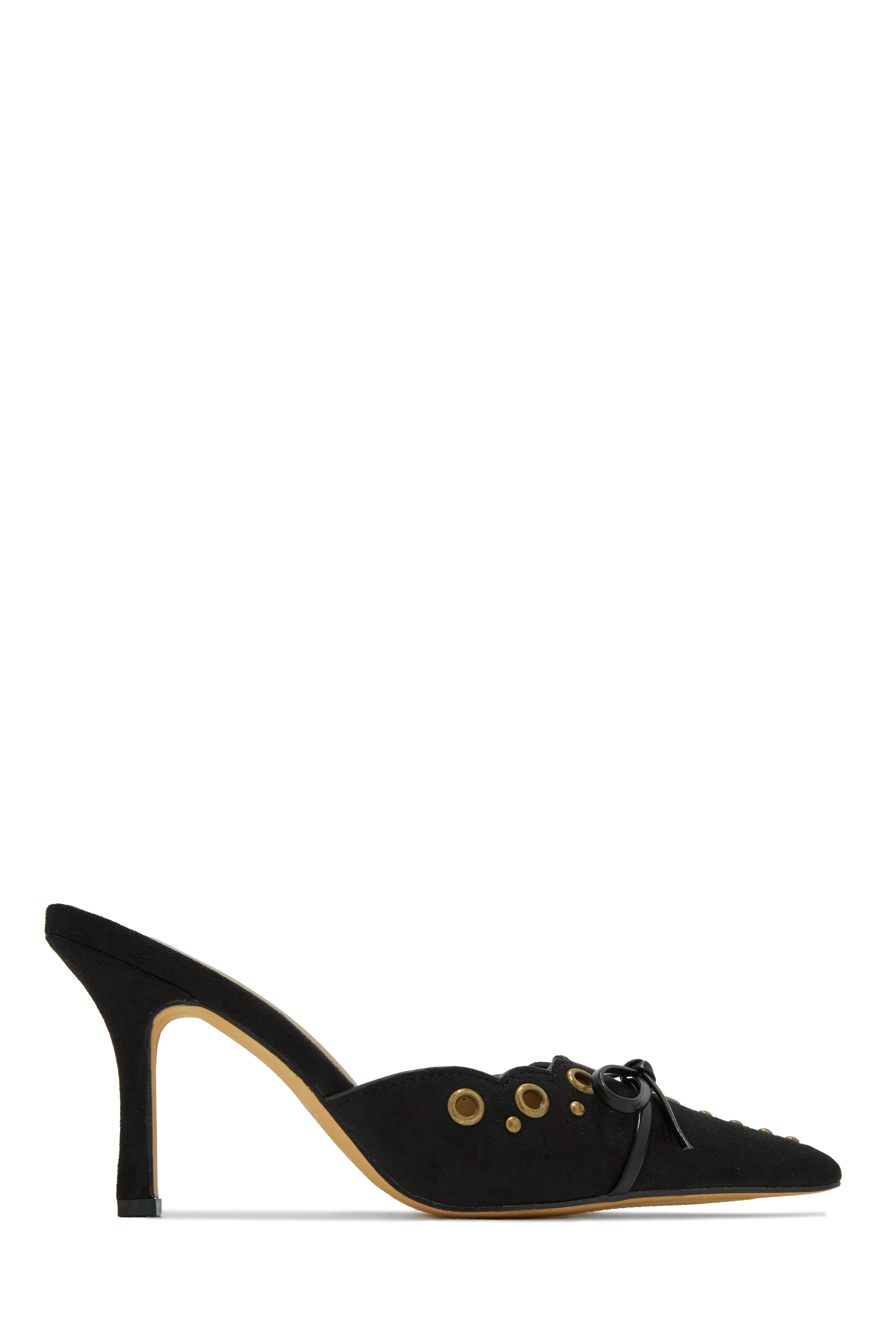 Jasmyn Mid Heel Mule Pumps - Red
