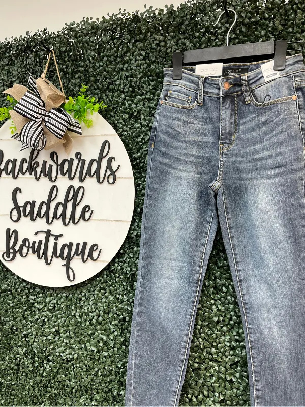 Judy Blue Shark Bite Hem Skinny Jeans