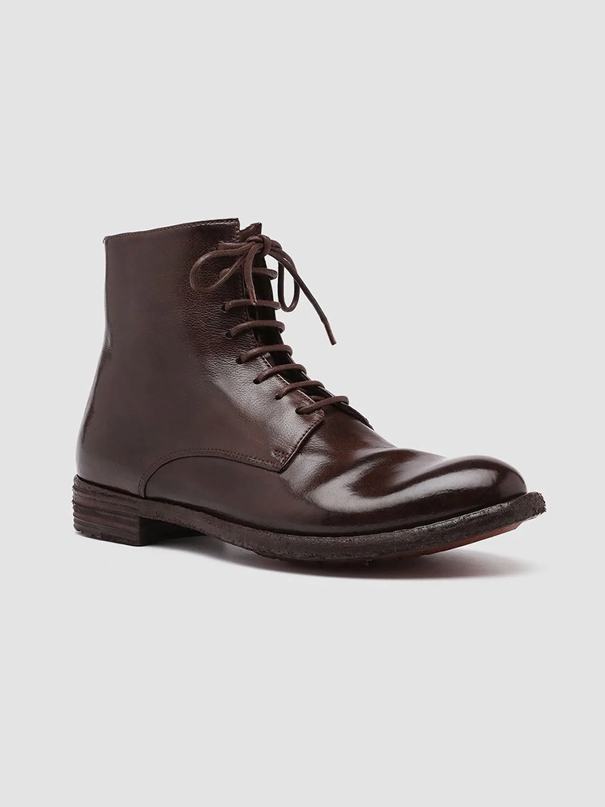LEXIKON 123 - Burgundy Zipped Leather Ankle Boots