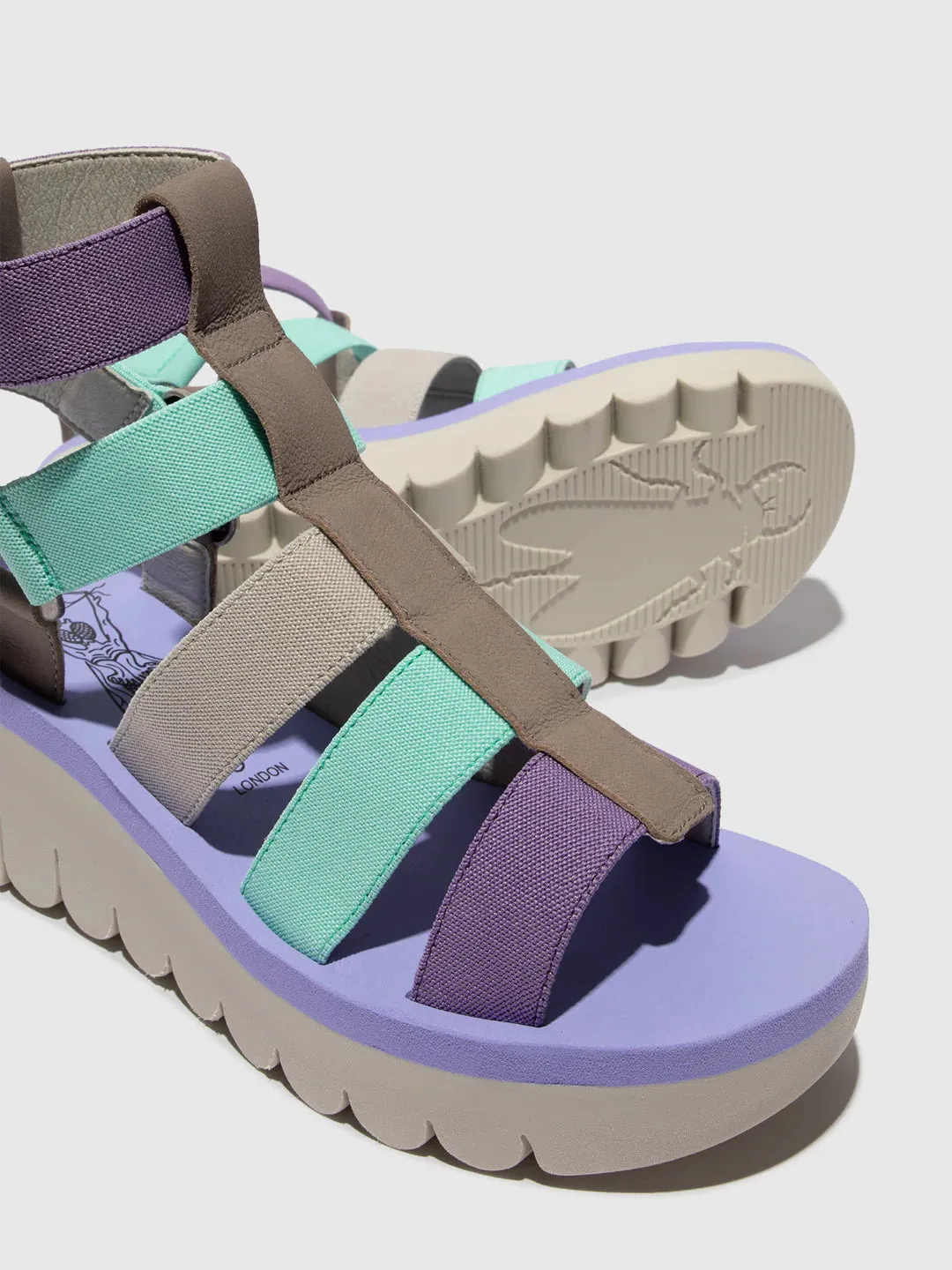 Multi-color Strappy Sandals
