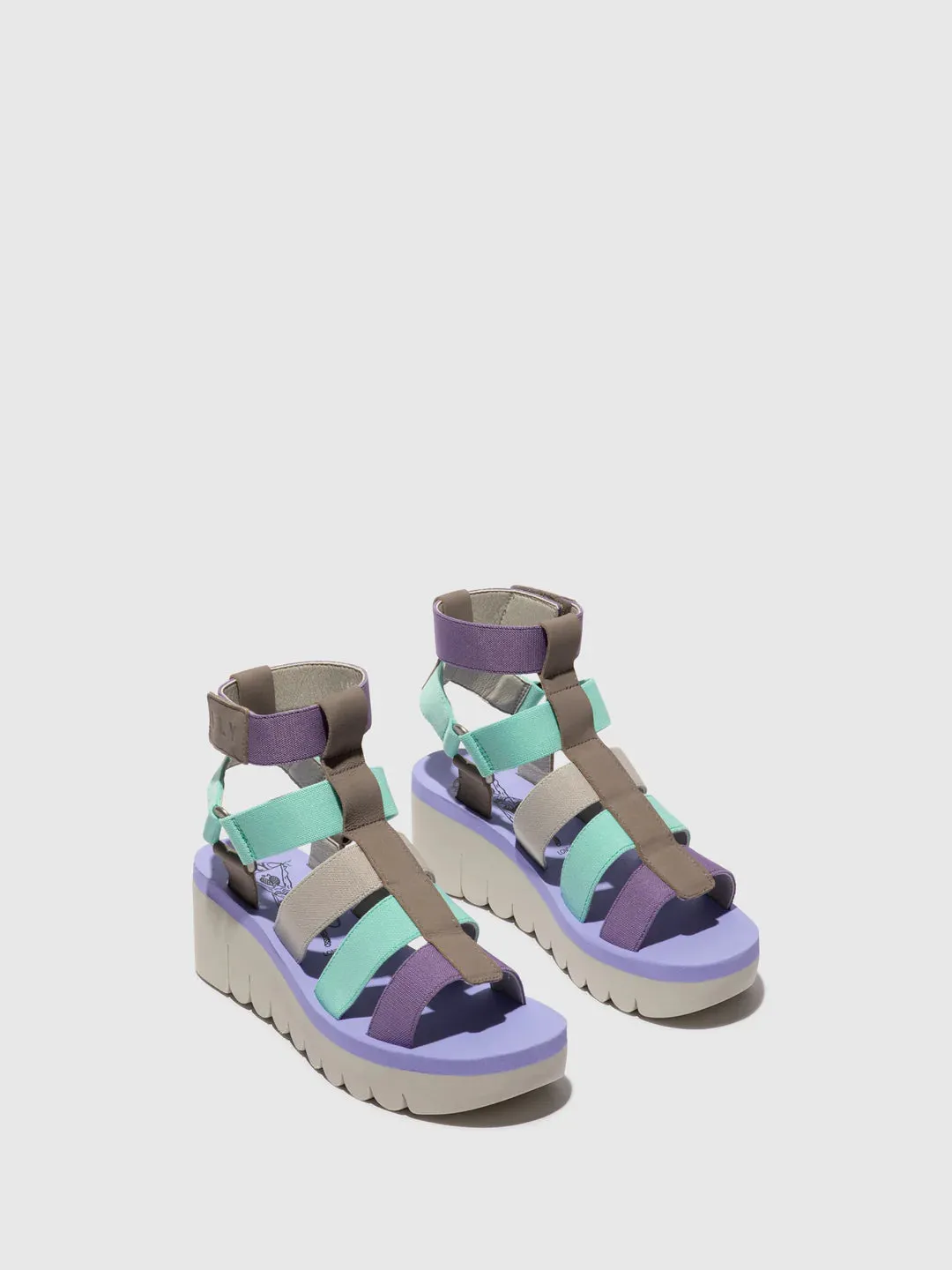 Multi-color Strappy Sandals