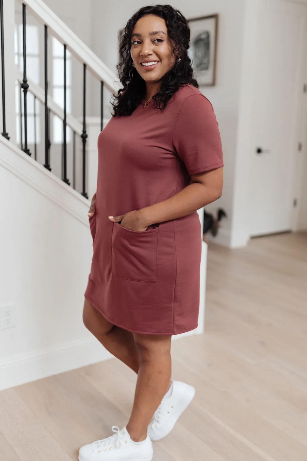 *Online Exclusive* Easy Day Patch Pocket T-Shirt Dress