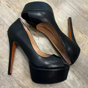 Onlymaker Peep Toe Platform Heel Pumps