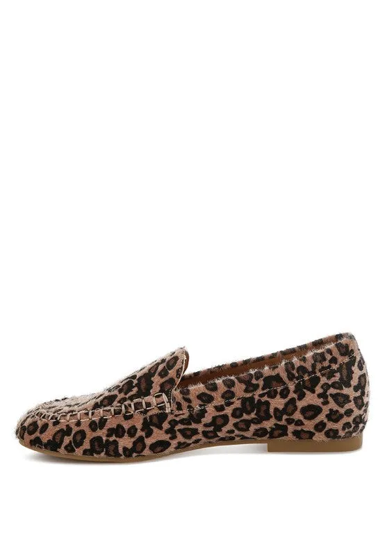 Paboa Leopard Print Flat Loafers