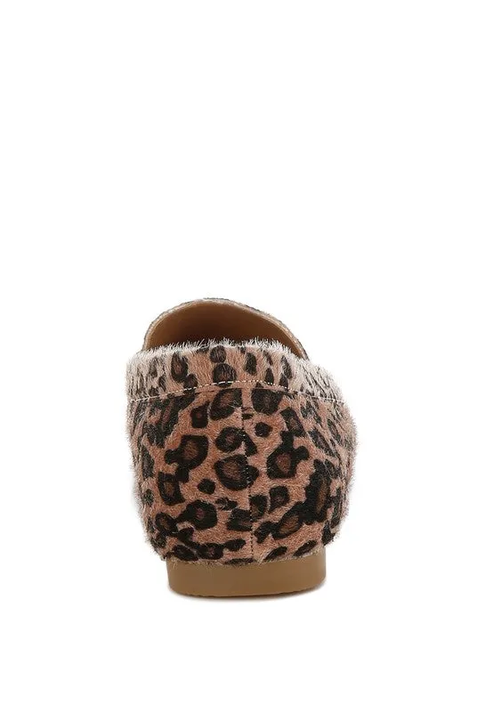 Paboa Leopard Print Flat Loafers
