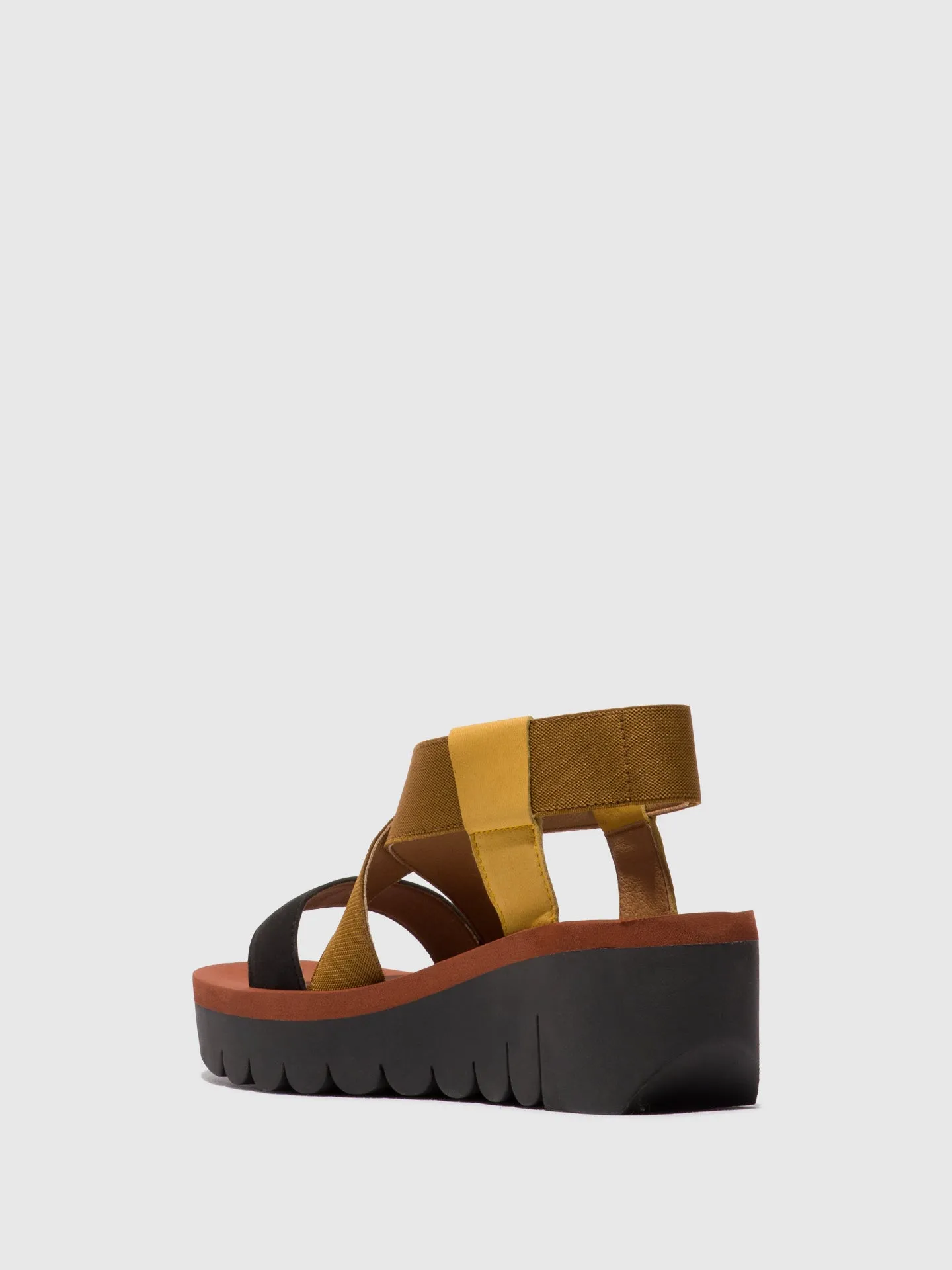 Sling-Back Sandals YABI922FLY BUMBLEBEE/CAMEL/BLACK