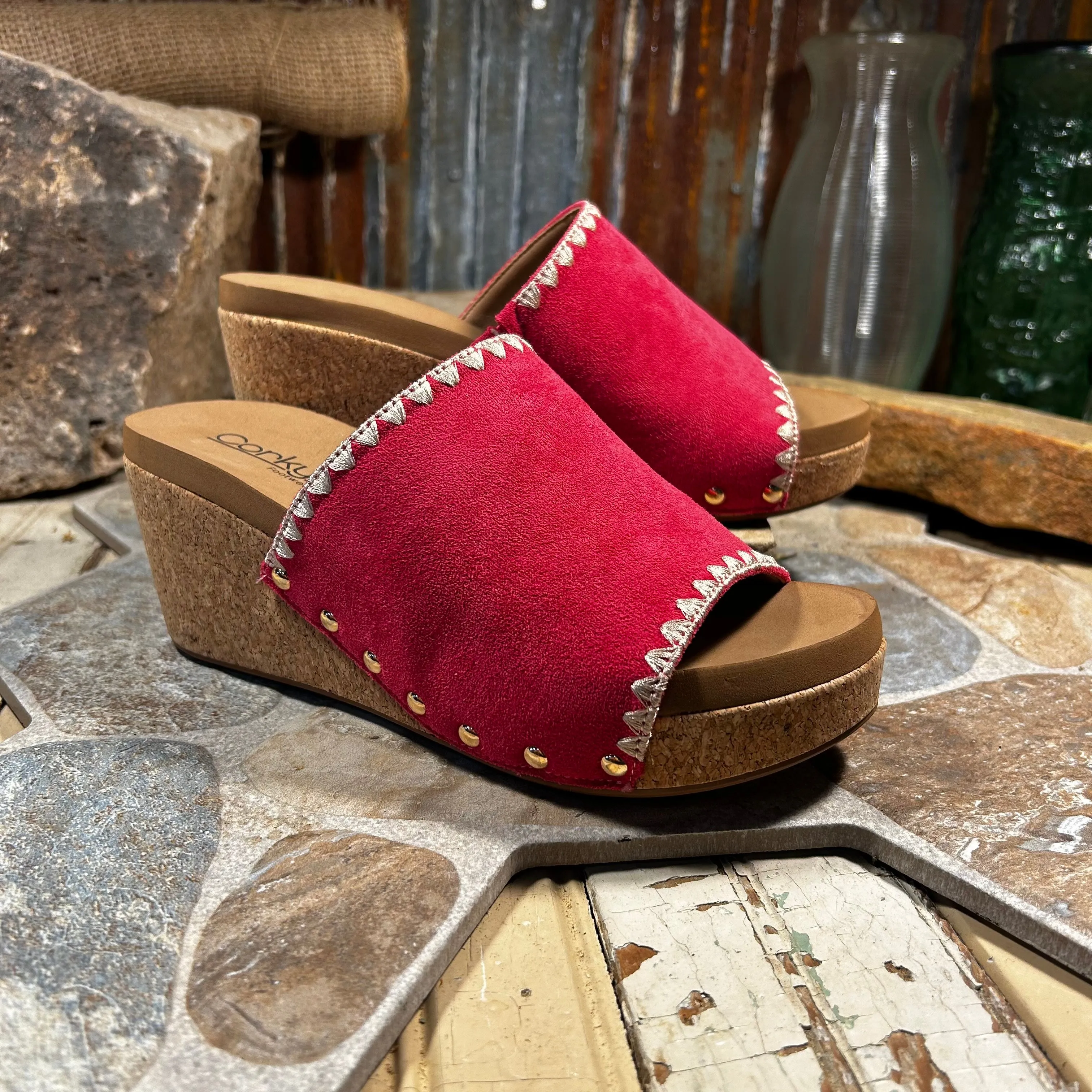 Stitch N Slide Fuchsia Wedge/Sandal