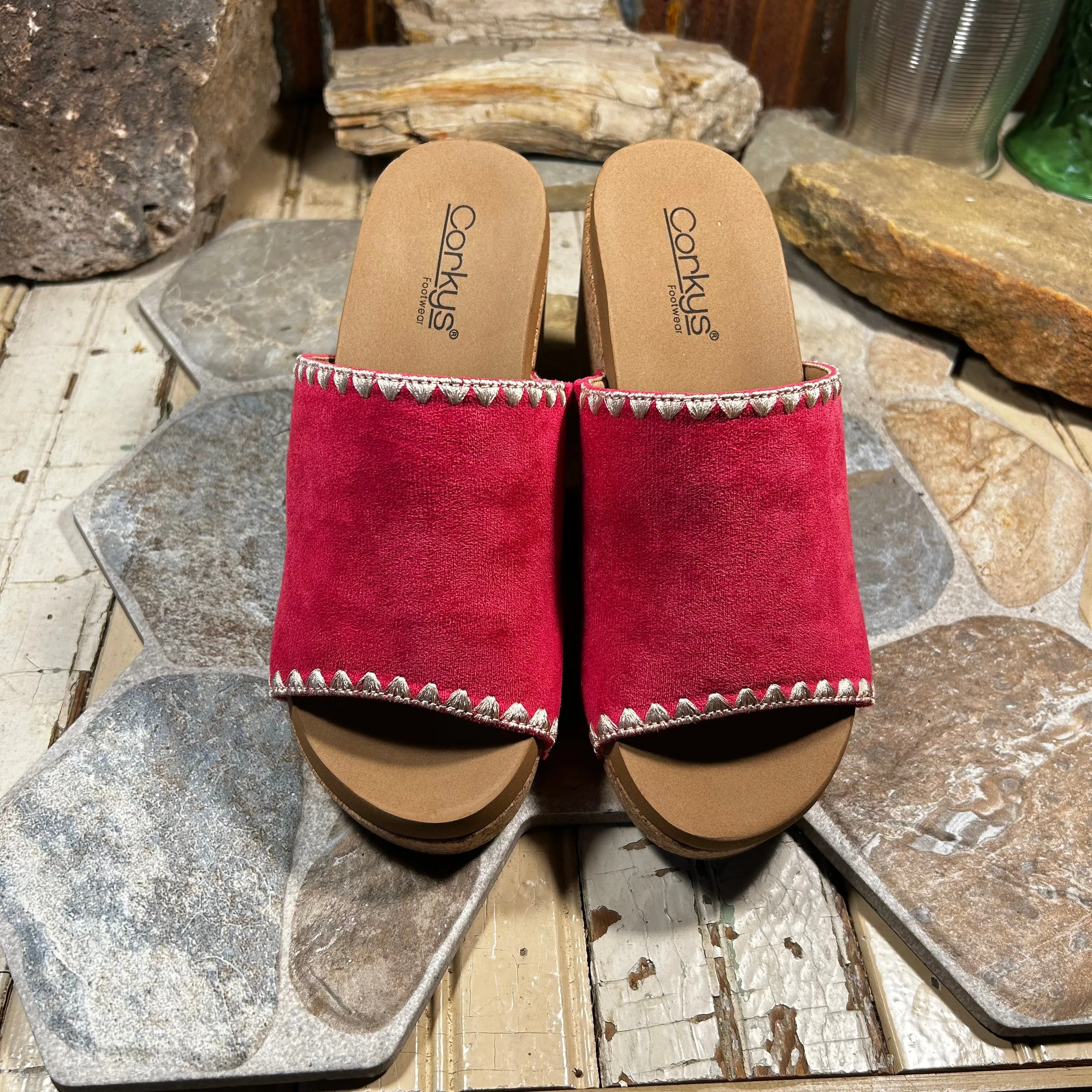 Stitch N Slide Fuchsia Wedge/Sandal