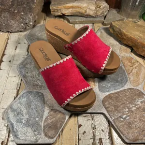 Stitch N Slide Fuchsia Wedge/Sandal