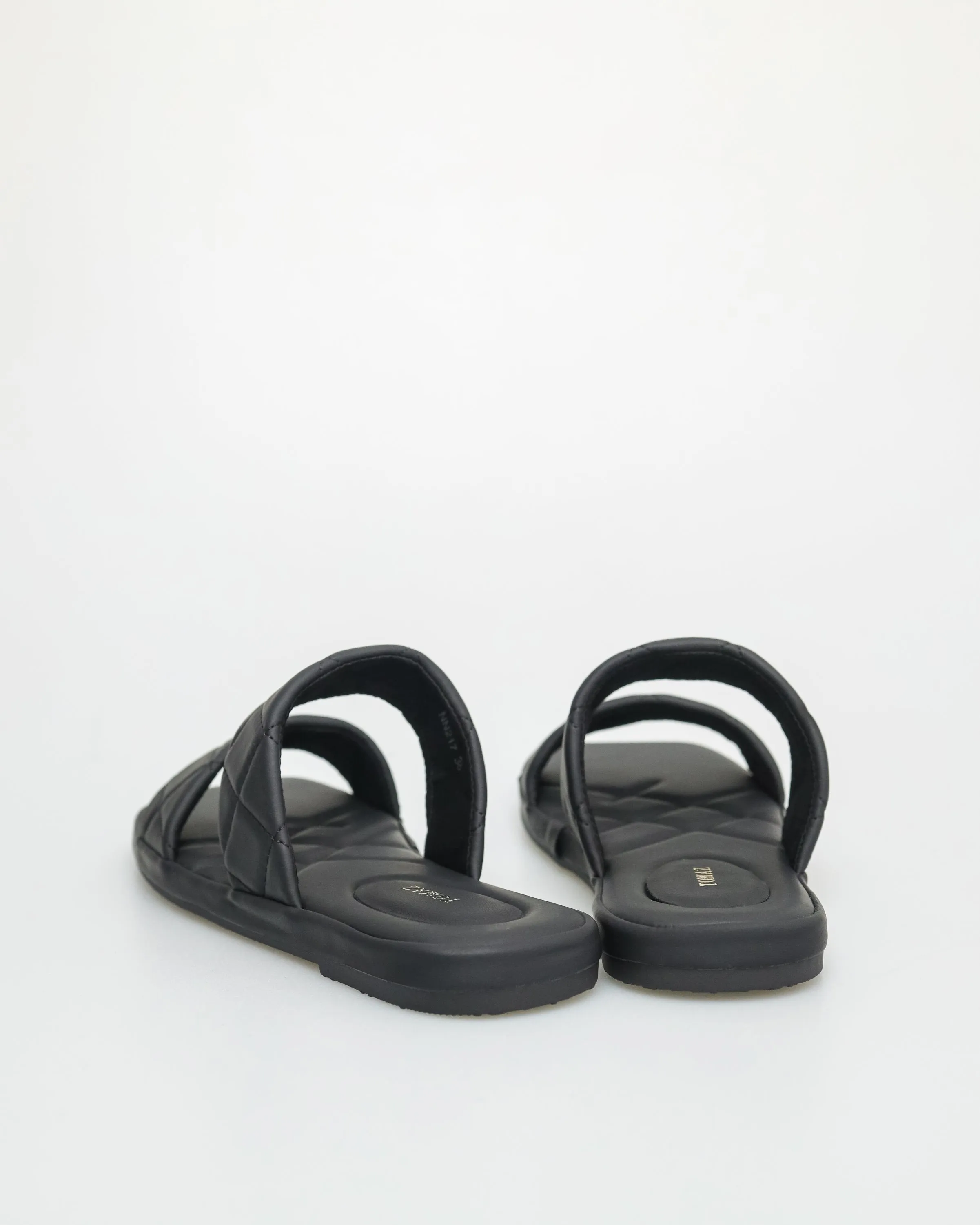 Tomaz NN217 Ladies Double Strap Sandals (Black)