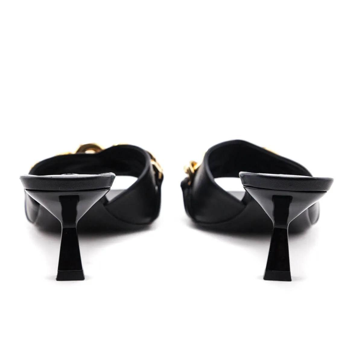 Versace Black Chain Link Slide Sandals Size US 11 | EU 41