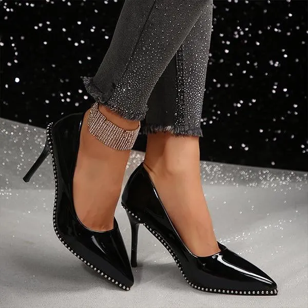 Women's Fashionable Steel Ball Pointed Toe Pumps 41857965S