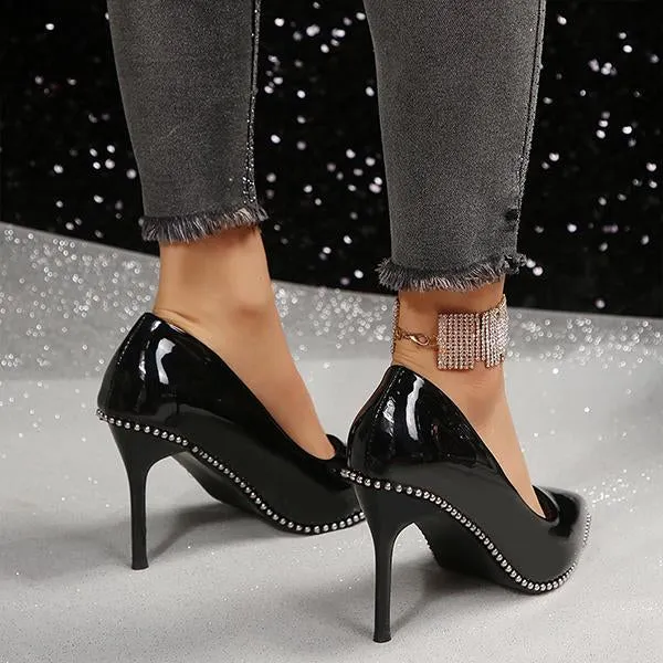 Women's Fashionable Steel Ball Pointed Toe Pumps 41857965S