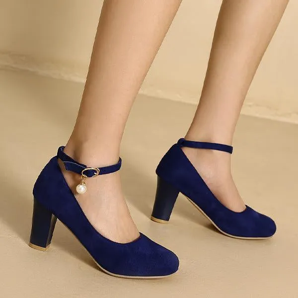 Women's Fashionable Suede Buckle Work Pumps 42975301S