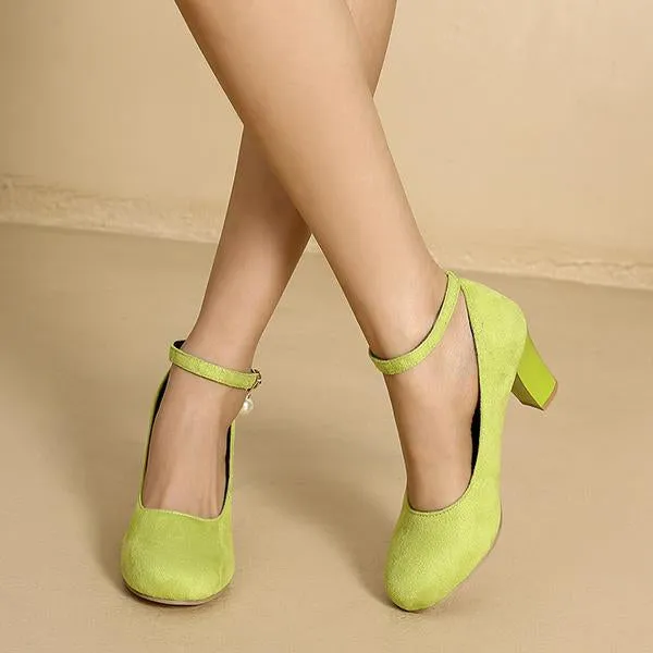 Women's Fashionable Suede Buckle Work Pumps 42975301S