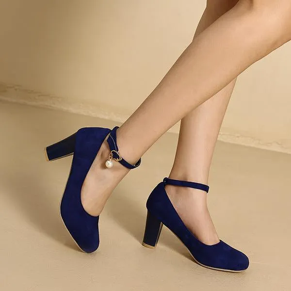 Women's Fashionable Suede Buckle Work Pumps 42975301S
