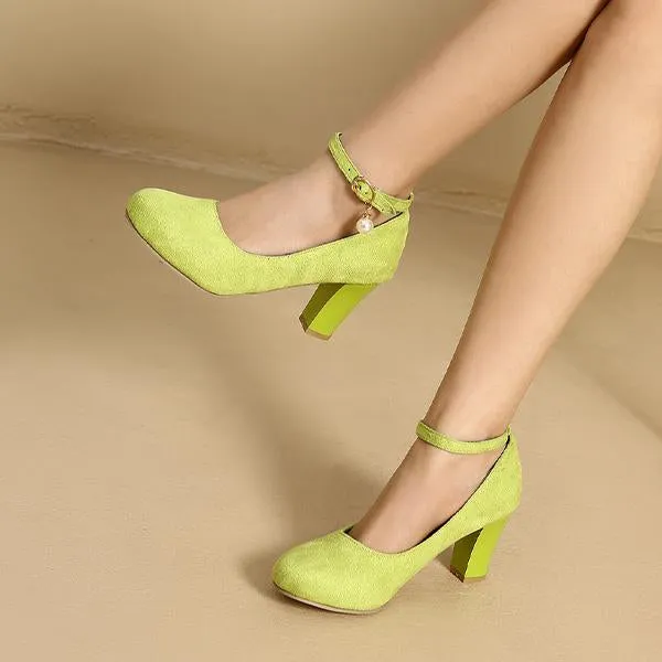 Women's Fashionable Suede Buckle Work Pumps 42975301S