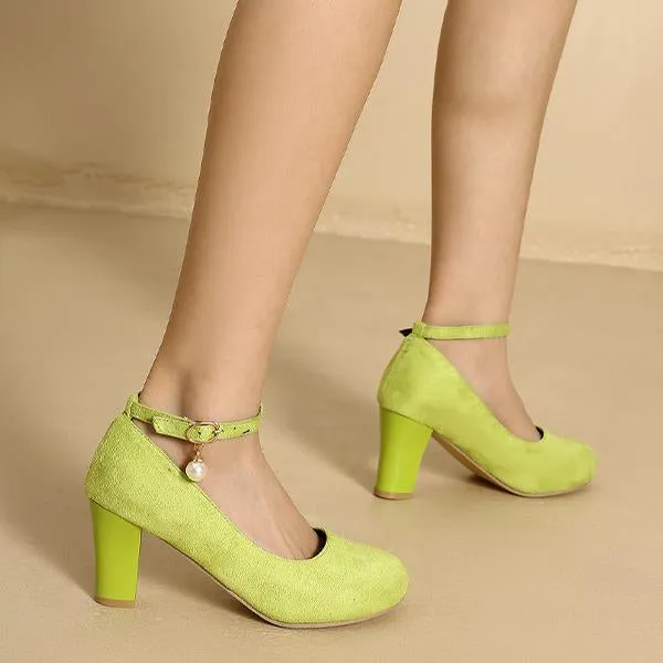 Women's Fashionable Suede Buckle Work Pumps 42975301S